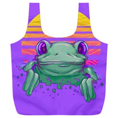 Frog Animal Sun Amphibian Figure Digital Art Full Print Recycle Bag (xxl) by Wegoenart