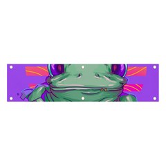 Frog Animal Sun Amphibian Figure Digital Art Banner And Sign 4  X 1  by Wegoenart