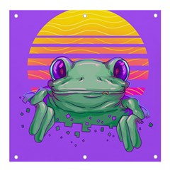 Frog Animal Sun Amphibian Figure Digital Art Banner And Sign 4  X 4  by Wegoenart