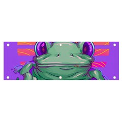 Frog Animal Sun Amphibian Figure Digital Art Banner And Sign 6  X 2  by Wegoenart