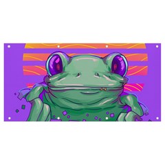 Frog Animal Sun Amphibian Figure Digital Art Banner And Sign 8  X 4  by Wegoenart