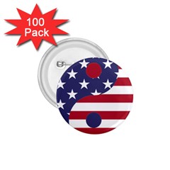 Yang Yin America Flag Abstract Art Asian Balance 1 75  Buttons (100 Pack)  by Wegoenart