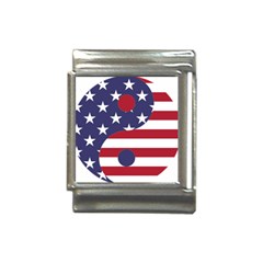 Yang Yin America Flag Abstract Art Asian Balance Italian Charm (13mm)