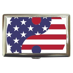 Yang Yin America Flag Abstract Art Asian Balance Cigarette Money Case by Wegoenart