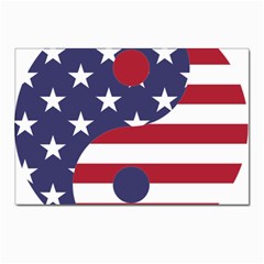 Yang Yin America Flag Abstract Art Asian Balance Postcards 5  X 7  (pkg Of 10) by Wegoenart