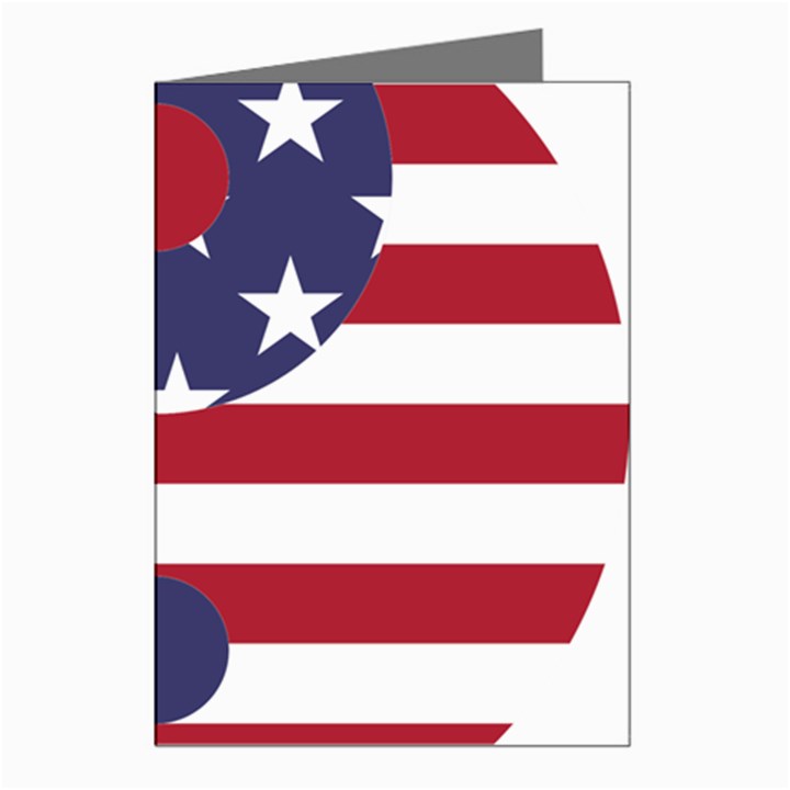 Yang Yin America Flag Abstract Art Asian Balance Greeting Cards (Pkg of 8)