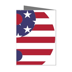 Yang Yin America Flag Abstract Art Asian Balance Mini Greeting Cards (pkg Of 8)