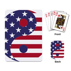 Yang Yin America Flag Abstract Art Asian Balance Playing Cards Single Design (rectangle)