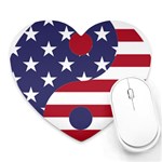 Yang Yin America Flag Abstract Art Asian Balance Heart Mousepad Front