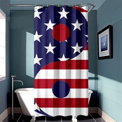 Yang Yin America Flag Abstract Art Asian Balance Shower Curtain 36  X 72  (stall)  by Wegoenart