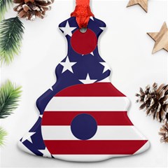 Yang Yin America Flag Abstract Art Asian Balance Ornament (christmas Tree) 