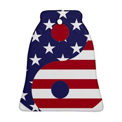 Yang Yin America Flag Abstract Art Asian Balance Bell Ornament (two Sides)