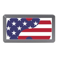 Yang Yin America Flag Abstract Art Asian Balance Memory Card Reader (mini) by Wegoenart