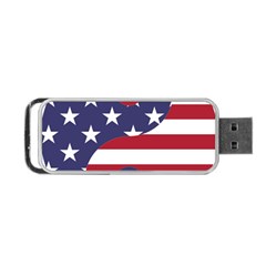 Yang Yin America Flag Abstract Art Asian Balance Portable Usb Flash (one Side) by Wegoenart