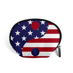 Yang Yin America Flag Abstract Art Asian Balance Accessory Pouch (small) by Wegoenart