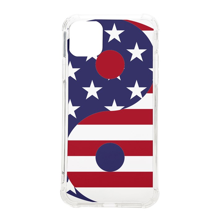 Yang Yin America Flag Abstract Art Asian Balance iPhone 11 Pro Max 6.5 Inch TPU UV Print Case