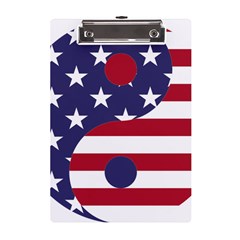 Yang Yin America Flag Abstract Art Asian Balance A5 Acrylic Clipboard