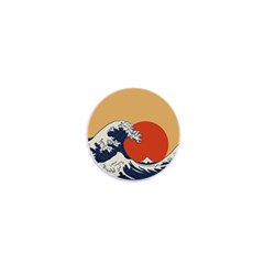 The Great Wave Off Kanagawa Waves 1  Mini Buttons by Wegoenart