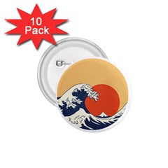 The Great Wave Off Kanagawa Waves 1 75  Buttons (10 Pack) by Wegoenart