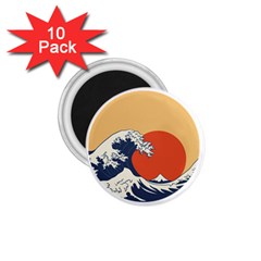 The Great Wave Off Kanagawa Waves 1 75  Magnets (10 Pack)  by Wegoenart