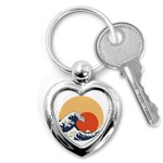 The Great Wave Off Kanagawa Waves Key Chain (Heart) Front