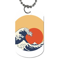 The Great Wave Off Kanagawa Waves Dog Tag (two Sides) by Wegoenart