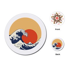 The Great Wave Off Kanagawa Waves Playing Cards Single Design (round)