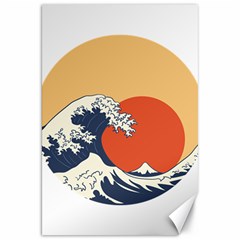 The Great Wave Off Kanagawa Waves Canvas 20  X 30  by Wegoenart