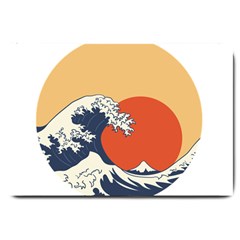 The Great Wave Off Kanagawa Waves Large Doormat by Wegoenart