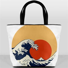 The Great Wave Off Kanagawa Waves Bucket Bag by Wegoenart