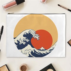 The Great Wave Off Kanagawa Waves Cosmetic Bag (xl) by Wegoenart