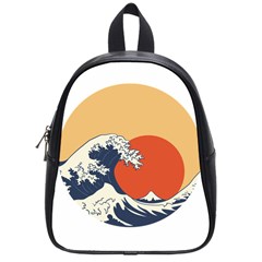 The Great Wave Off Kanagawa Waves School Bag (small) by Wegoenart