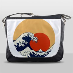 The Great Wave Off Kanagawa Waves Messenger Bag by Wegoenart