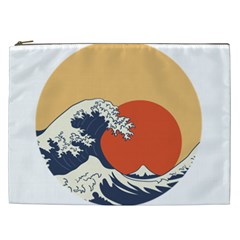 The Great Wave Off Kanagawa Waves Cosmetic Bag (xxl) by Wegoenart