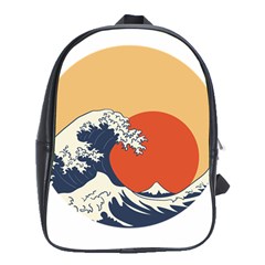 The Great Wave Off Kanagawa Waves School Bag (xl) by Wegoenart