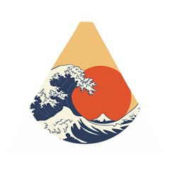 The Great Wave Off Kanagawa Waves Wooden Puzzle Triangle by Wegoenart