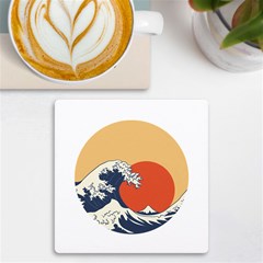 The Great Wave Off Kanagawa Waves Uv Print Square Tile Coaster  by Wegoenart