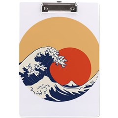 The Great Wave Off Kanagawa Waves A4 Acrylic Clipboard by Wegoenart