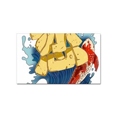 Wave Fish Koi Splash Character Carp Sticker (rectangular) by Wegoenart