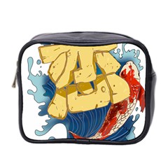 Wave Fish Koi Splash Character Carp Mini Toiletries Bag (two Sides) by Wegoenart