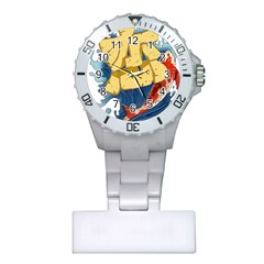 Wave Fish Koi Splash Character Carp Plastic Nurses Watch by Wegoenart