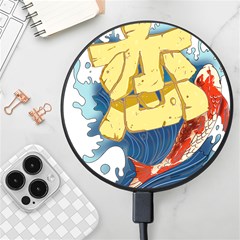 Wave Fish Koi Splash Character Carp Wireless Fast Charger(black)