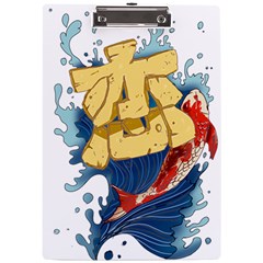 Wave Fish Koi Splash Character Carp A4 Acrylic Clipboard by Wegoenart