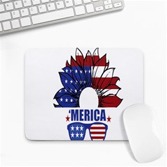 Usa Flag Sunglasses Usa Flag American Flag Flower Small Mousepad by Wegoenart