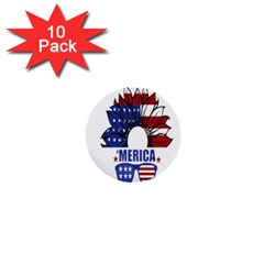 Usa Flag Sunglasses Usa Flag American Flag Flower 1  Mini Buttons (10 Pack)  by Wegoenart