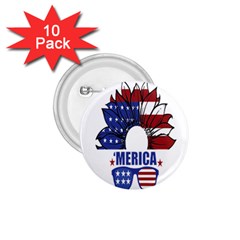 Usa Flag Sunglasses Usa Flag American Flag Flower 1 75  Buttons (10 Pack) by Wegoenart