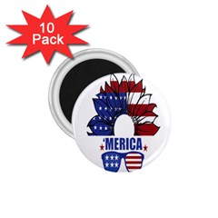 Usa Flag Sunglasses Usa Flag American Flag Flower 1 75  Magnets (10 Pack)  by Wegoenart