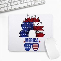 Usa Flag Sunglasses Usa Flag American Flag Flower Large Mousepad by Wegoenart