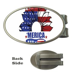 Usa Flag Sunglasses Usa Flag American Flag Flower Money Clips (oval)  by Wegoenart