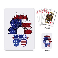 Usa Flag Sunglasses Usa Flag American Flag Flower Playing Cards Single Design (rectangle)